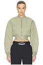 view 1 of 6 Crop Bomber Jacket in Olive