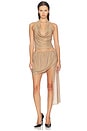 view 5 of 6 Rhinestone Loop Skirt in Tan