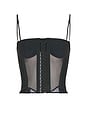 view 5 of 6 Layered Lace Up Corset Top in Black