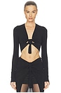 view 1 of 6 Knotted LS Top in Black