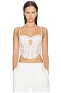 view 1 of 8 Wing Lace Crop Corset in White