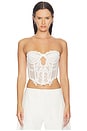 view 2 of 8 Wing Lace Crop Corset in White