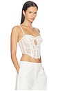 view 3 of 8 Wing Lace Crop Corset in White