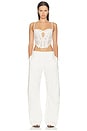 view 5 of 8 Wing Lace Crop Corset in White