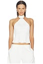 view 1 of 6 Halo Pleat Halter Top in White