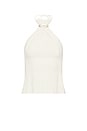 view 5 of 6 Halo Pleat Halter Top in White