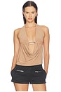 view 1 of 5 Cowl Halter Top in Taupe