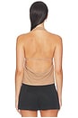 view 3 of 5 Cowl Halter Top in Taupe