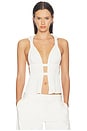 view 1 of 4 Pleated Panel Top in White