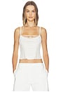 view 1 of 7 Laced Chevron Halter Top in Ivory