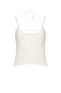 view 7 of 7 Laced Chevron Halter Top in Ivory