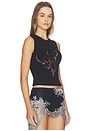view 2 of 7 Inverted Lace Cutoff in Black