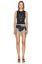 view 5 of 7 Inverted Lace Cutoff in Black