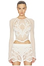 view 1 of 7 Crochet LS Top in Ivory
