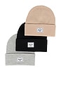 view 1 of 1 3 Pack Elmer Beanie in Black, Heather Light Grey, & Cobblestone