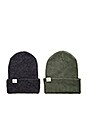 view 5 of 7 2 Pack Quartz Beanie in Charcoal & Army
