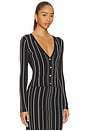 view 2 of 5 Pearl Cardigan in Black Ivory Stripe
