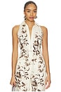 view 1 of 4 GILET SLOAN in Painted Flower Chocolate