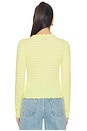 view 3 of 4 Ynes Long Sleeve Top in Limoncello With Pear Sorbet Stitching