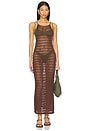 view 1 of 3 Long Pipa Knit Dress in Brauna Brown