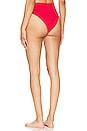 view 3 of 4 Ribbed High Leg Bikini Bottom in Red Shift