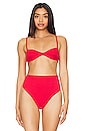 view 1 of 4 Monica Ribbed Bikini Top in Red Shift