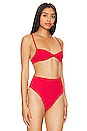 view 2 of 4 Monica Ribbed Bikini Top in Red Shift