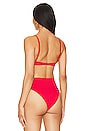 view 3 of 4 Monica Ribbed Bikini Top in Red Shift