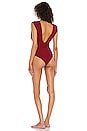view 3 of 4 Crepe V One Piece in Burgundy