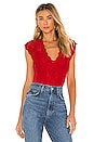 view 1 of 5 Lady Like Bodysuit in Rouge Red
