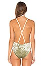 view 4 of 5 Comin' in Hot Velvet Bodysuit in Sage My Name