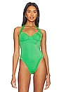 view 2 of 5 Pull Thru Bodysuit in Green With Envy