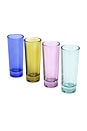 view 2 of 4 The Gracie Shot Glasses Set Of 4 in Mint, Lilac, Olive & Cobalt
