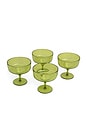view 3 of 5 The Rue Margarita Glass Set Of 4 in Olive