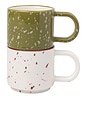 view 2 of 4 The Simon Expresso Cups in Cream & Olive
