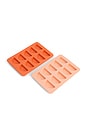 view 2 of 5 The Dotty Citrus Wedge Ice Tray in Orange & Blush