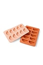 view 3 of 5 The Dotty Citrus Wedge Ice Tray in Orange & Blush