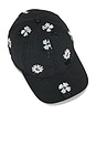 view 5 of 6 Flowers Beaded 6 Panel Cap in Black