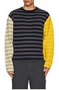 view 4 of 5 Multi Stripe Crew Neck Sweater in Navy