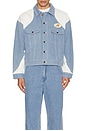 view 4 of 5 Color Blocked Trucker Jacket in Indigo