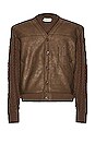 view 1 of 3 Vegan Leather Cardigan in Olive