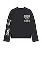 view 2 of 5 Mixed Logo Crew Neck Long Sleeve Tee in Black