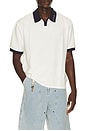 view 1 of 5 Pique Colorblock Polo in Bone