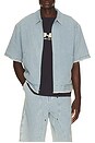 view 1 of 5 Vintage Indigo Zip Front Short Sleeve in Light Indigo