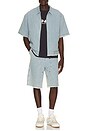 view 3 of 5 Vintage Indigo Zip Front Short Sleeve in Light Indigo