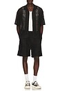 view 3 of 5 Pointelle Crochet Camp Collar Shirt in Black