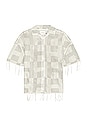 view 1 of 3 A-spring Unisex Crochet Button Down Shirt in Stone