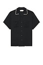 view 1 of 4 Blanket Stitch Woven Shirt in Black