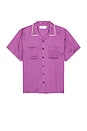 view 1 of 4 Blanket Stitch Woven Shirt in Purple