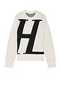 view 1 of 4 H Logo Crew Sweater in Light Grey